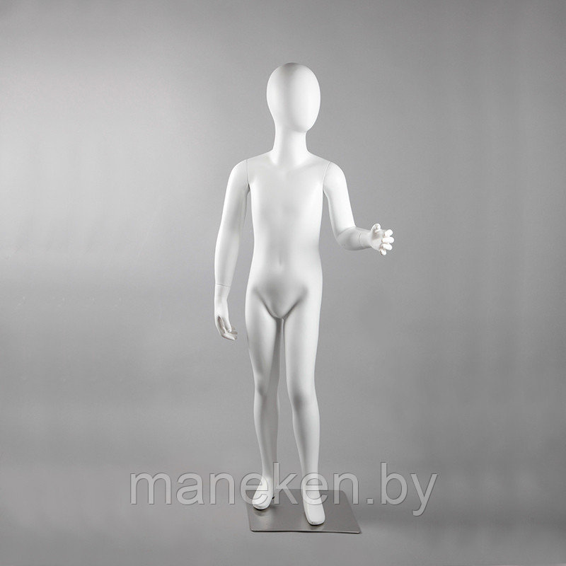 Манекен детский без лица, белый матовый 120A(БЕЛ МАТ) - фото 1 - id-p93383356