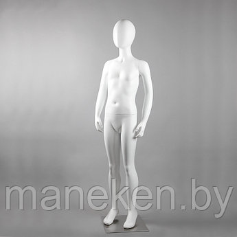 Манекен детский ростовой без лица, белый матовый 137A(БЕЛ МАТ)