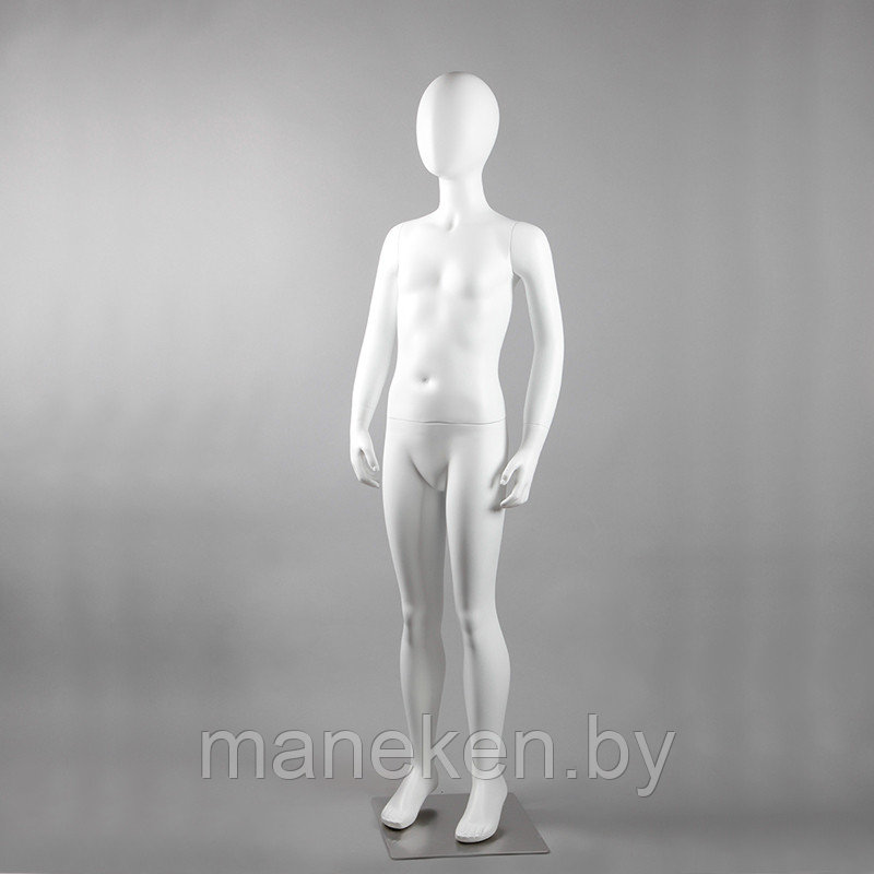 Манекен детский ростовой без лица, белый матовый 137A(БЕЛ МАТ) - фото 1 - id-p93383369