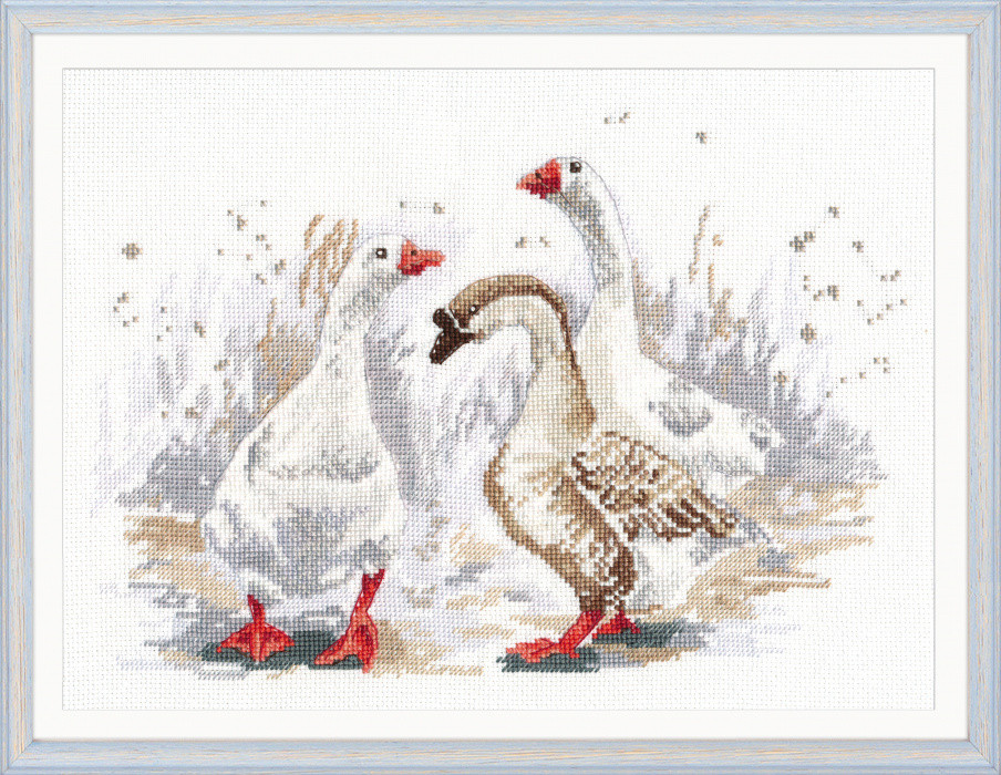 Набор для вышивания крестом "Три веселых гуся" - фото 1 - id-p93383602
