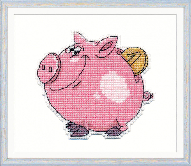Набор для вышивания крестом "Свинка-копилка" - фото 1 - id-p93383650