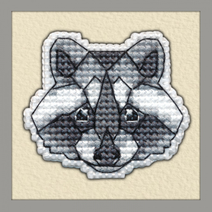 Набор для вышивания крестом "Значок-енот" - фото 1 - id-p93386716