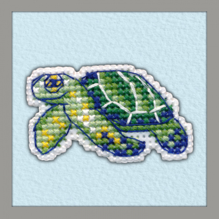 Набор для вышивания крестом "Значок-черепаха" - фото 1 - id-p93386732