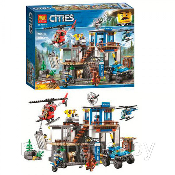 Конструктор Bela Cities 10865 Полицейский участок в горах (аналог Lego City 60174) 705 д - фото 2 - id-p93390819