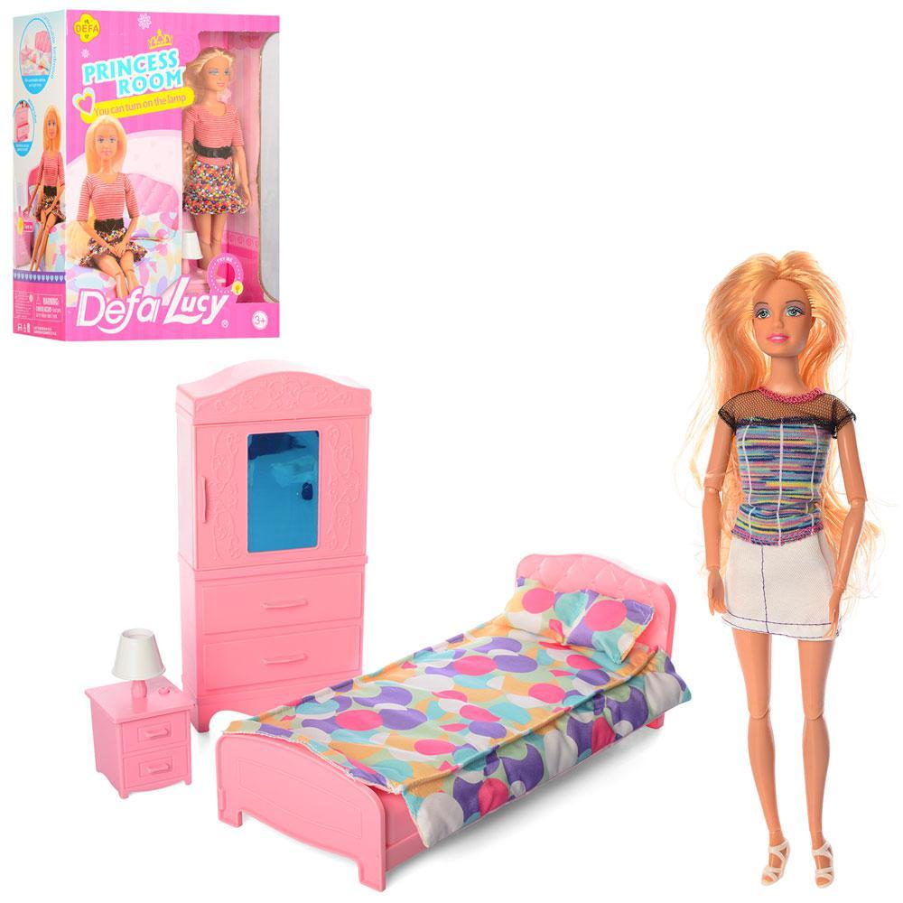 Набор кукла с мебелью спальня Defa 8378( световые эффекты)