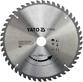 Диск пильный 250/30 48T для строительной древесины "Yato" YT-60484, фото 2