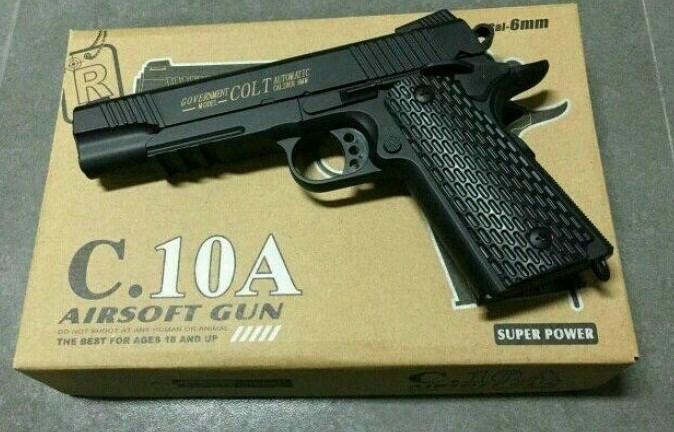 Игрушечный металлический пистолет Colt Airsoft Gun C10A - фото 1 - id-p93445506