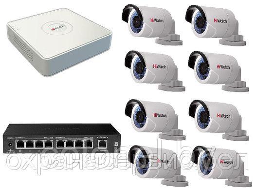 Комплект видеонаблюдения для дома/дачи HiWatch (8 видеокамер по 1 Мп) - фото 1 - id-p93487744
