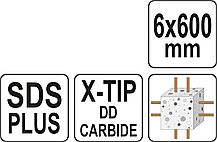Сверло по бетону SDS+ X-TIP 6x600мм "Yato"YT-41960, фото 3
