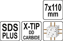 Сверло по бетону SDS+ X-TIP 7x110мм "Yato" YT-41932, фото 3