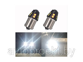 Автолампа светодиодная BA15 P21W, R5W, R10W, 12 smd  led комплект