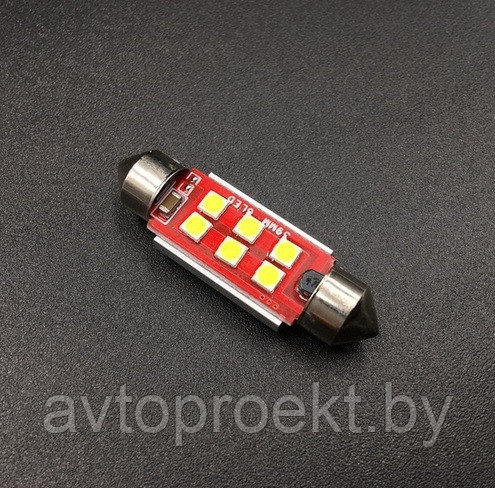 Автолампа светодиодная 6 smd led C10W canbus комплект