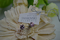 Пусеты посеребренные с кристаллами Swarovski