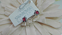 Детские пусеты с кристаллами Swarovski цветочки