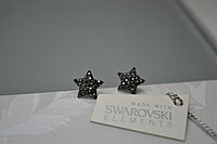 Стильные пусеты Звездочки с кристаллами Swarovski