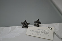 Стильные пусеты Звездочки  с кристаллами Swarovski