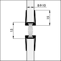Уплотнитель для маятниковых стеклянных дверей 8х2250 мм