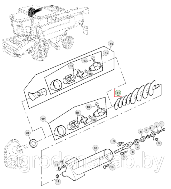 Шнек бункера AH169118 - фото 1 - id-p49214204