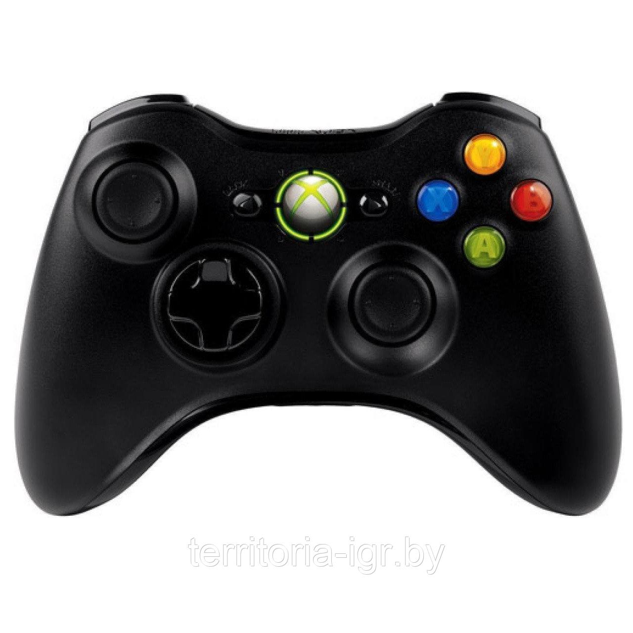 Беспроводной геймпад Xbox 360 Wireless Controller (чёрный) Копия - фото 1 - id-p64377869