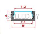 Алюминиевый профиль накладной золото с экраном 15,2х6 (solled 1506НЗ), фото 2
