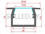 Алюминиевый профиль встраиваемый с плоским экраном 16(21,6)х12 (solled 1612ВП), фото 2
