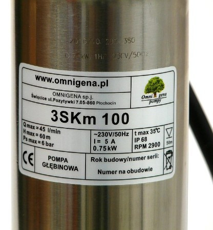 Скважинный насос Omnigenа 4" SKM 100 0.75, 220 В - фото 4 - id-p93616054