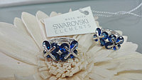 Нежные серьги полукольца с кристаллами Swarovski