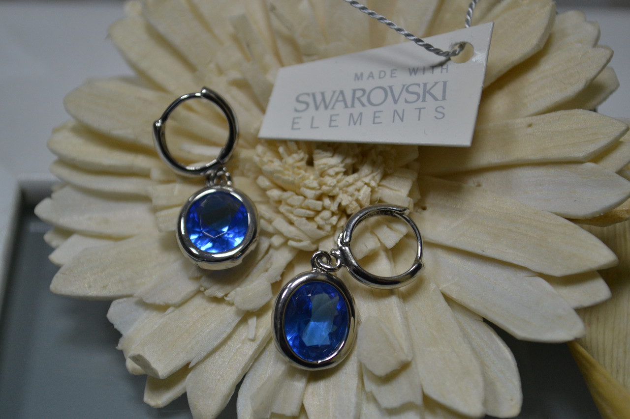 Серьги с синими кристаллами Swarovski