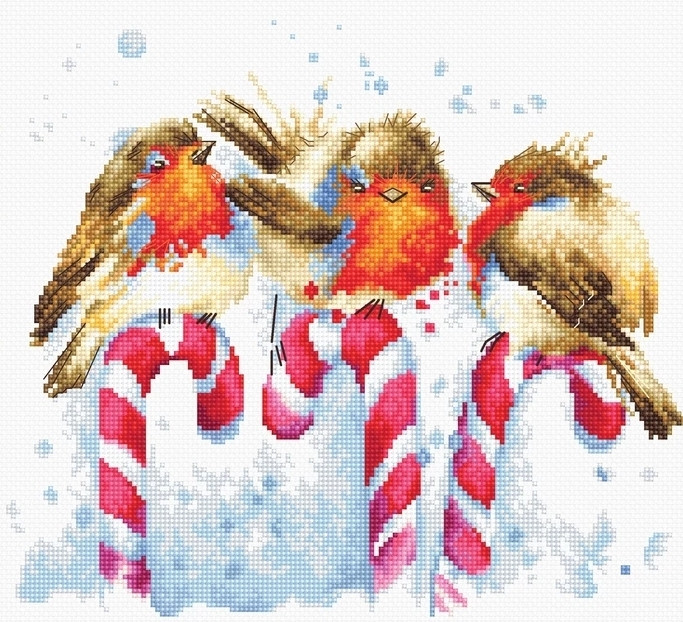 Набор для вышивания крестом «Рождественские птицы»