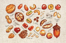 Набор для вышивания крестом «Орехи и семена»