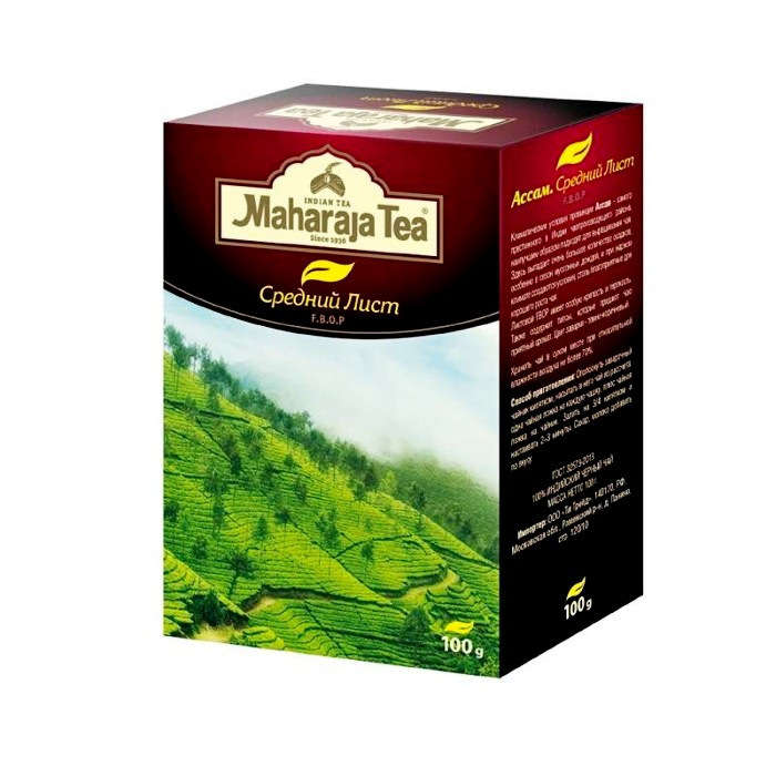 Чай Ассам черный байховый Средний Лист Махараджа (Maharaja Tea Assam Medium Leaf), 100г - фото 1 - id-p93678574