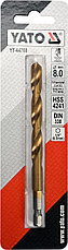 Сверло по металлу HSS-TiN 8,0мм с хвостовиком HEX "Yato"YT-44768, фото 2