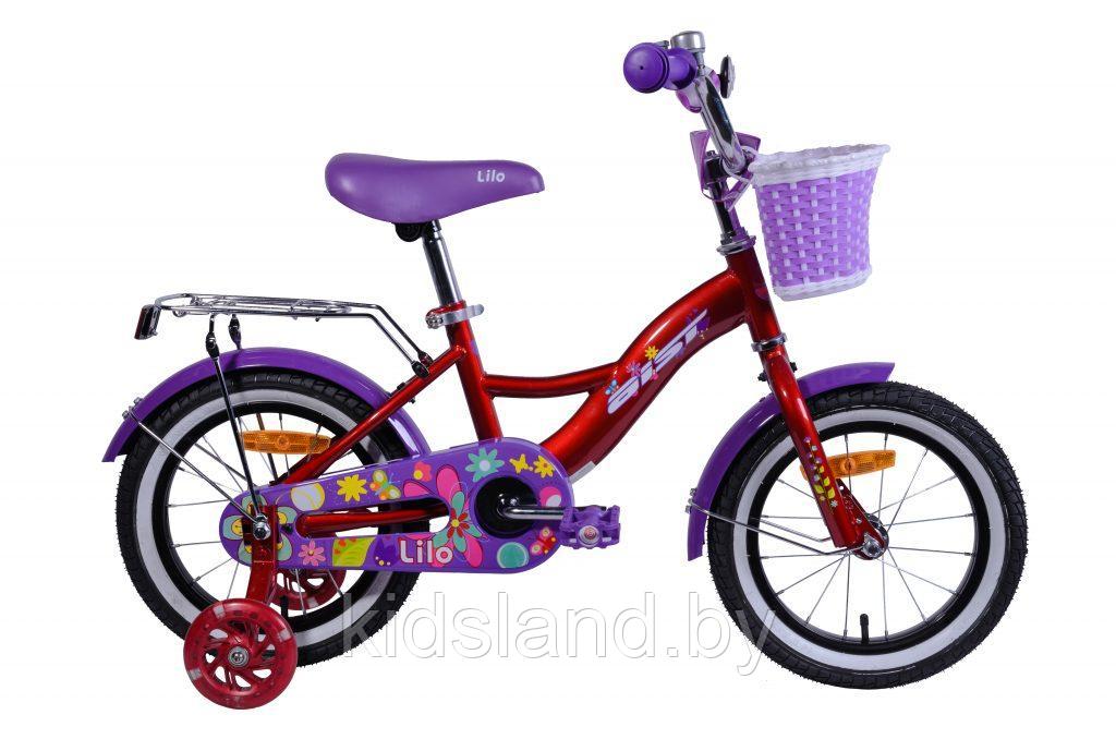Детский велосипед Aist Lilo 2019 14" (бордовый/фиолетовый)