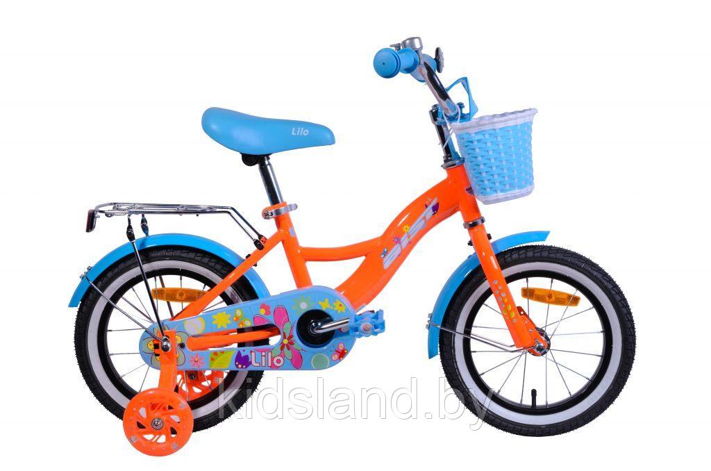 Детский велосипед Aist Lilo 2019 14" (оранжевый/голубой)