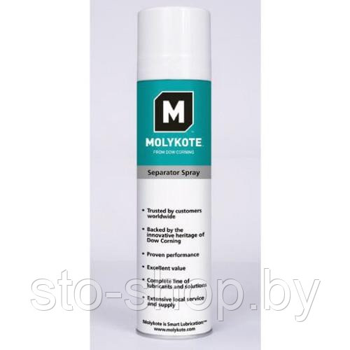 Molykote Separator silicone Spray Густая силиконовая смазка Силиконовый спрей промышленный 400мл - фото 2 - id-p4590652