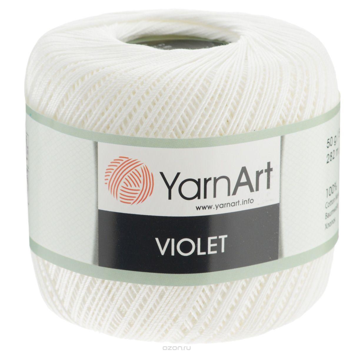 Пряжа YarnArt Violet цвет белоснежный 1000