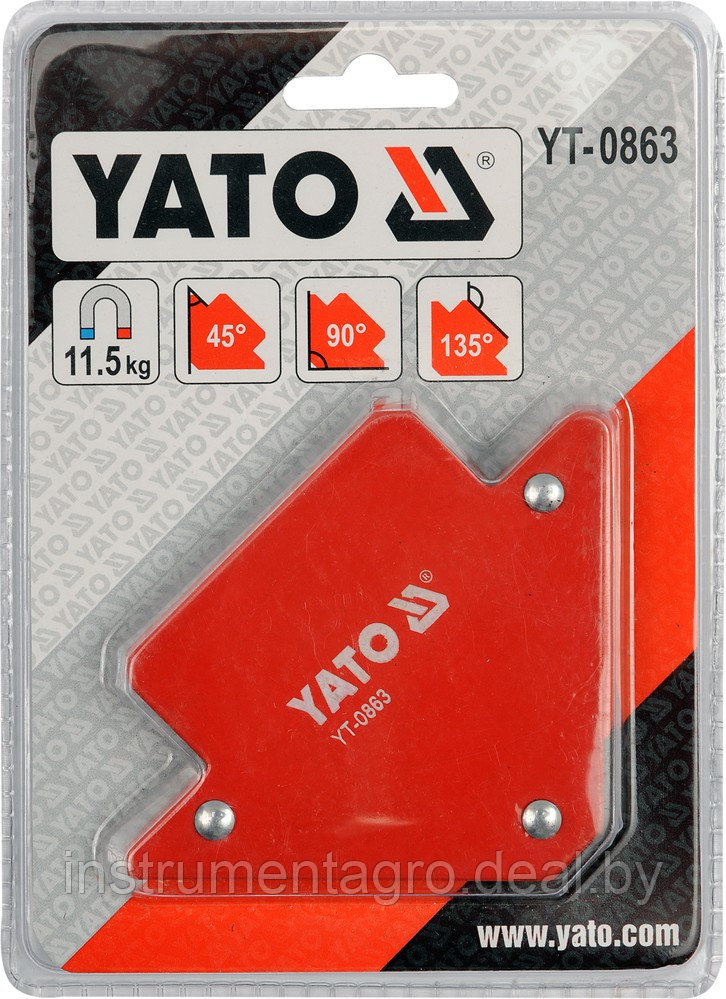Магнит для сварки 11,5кг Yato YT-0863 45 °, 90 ° 135 ° - фото 2 - id-p93715842