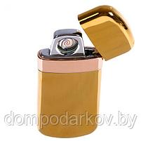Зажигалка электронная в подарочной коробке, USB, спираль, золотая, 3х6.5 см, фото 2