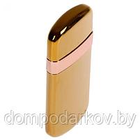 Зажигалка электронная в подарочной коробке, USB, спираль, золотая, 3х6.5 см, фото 3