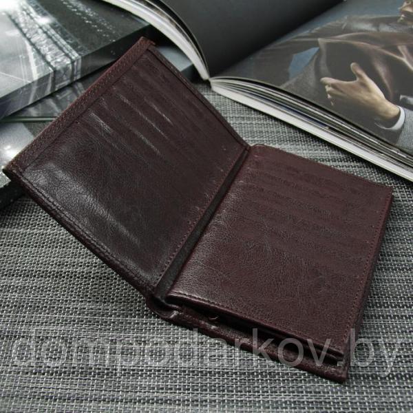 Портмоне мужское 3 в 1 (авто+паспорт), 4 отдела, для карт, для монет, цвет коричневый - фото 3 - id-p93737206