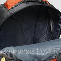 Рюкзак молодёжный "Классика", отдел на молнии, 4 наружных кармана, 2 боковые сетки, с пеналом, цвет серый/оранжевый, фото 5