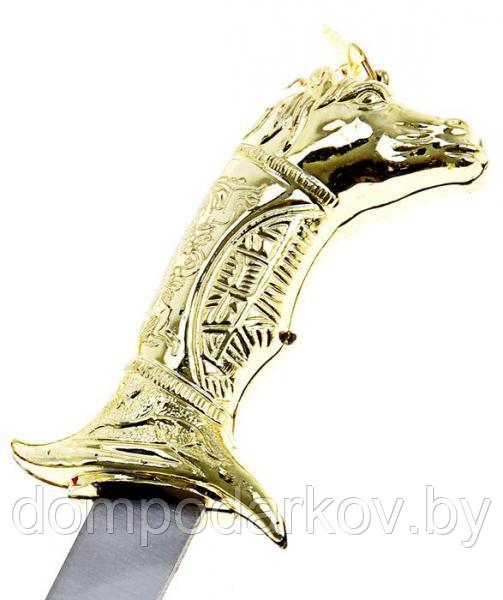 Сувенирный кортик, 19 см, рукоять в форме головы лошади - фото 3 - id-p93737227