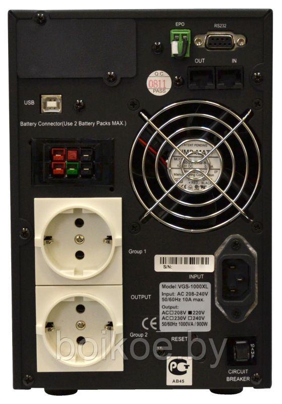 ИБП Powercom VGS-1000 XL (1000VA/900W, LCD/USB, 2 EURO, 12V/7.0Ah*3) - фото 2 - id-p93759310