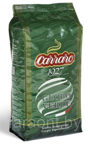 Кофе в зернах CARRARO GLOBO VERDE (50% арабика + 50% робуста)