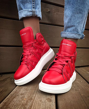 Кроссовки Alexander McQueen Mid Red White