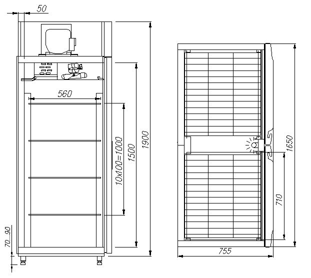 Холодильный шкаф Полюс V1400 Сarboma Inox - фото 2 - id-p93837765