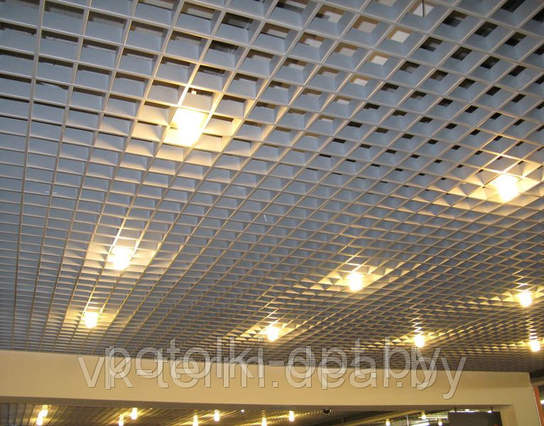 Потолок "Грильято" металлик (100х100) h = 30;40 - фото 2 - id-p4599918