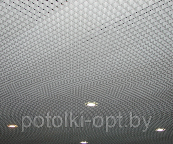 Потолок "Грильято" белый (150х150) h = 30;40 - фото 2 - id-p4599941