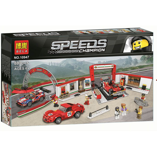 Конструктор Bela 10947 Speeds Champion Гараж Феррари (аналог Lego Speed Champions 75889) 883 детали - фото 1 - id-p93838053
