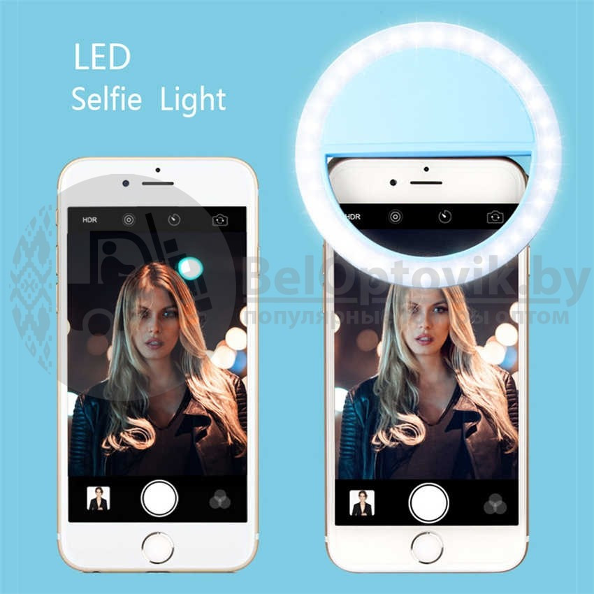 Кольцо для селфи (лампа подсветка) Selfie Ring Light, 2 батарейки ААА (в комплект не входят), 3 свет.режима - фото 8 - id-p93844851